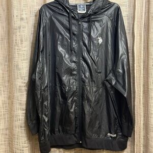 U.S. Polo Assn. Black Hooded Windbreaker